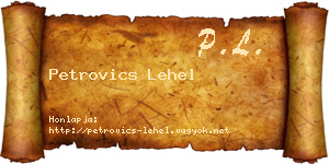 Petrovics Lehel névjegykártya